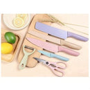 Conjunto De Facas Inox 6 Peças Antiaderente Com Cabo Reforçado Descascador E Tesoura Lucky Bazar