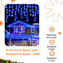 10m Cascata 400 Led 8 Funções Decoração Natal 110v 220v conexão macho Branco Frio Quente Pisca Pisca Enfeites de Natal