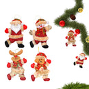 Kit 4 enfeites de natal boneco papai noel rena decoração para árvore natalino boneco de neve ursinho