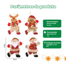 Kit 4 enfeites de natal boneco papai noel rena decoração para árvore natalino boneco de neve ursinho
