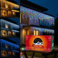 10m Cascata 400 Led 8 Funções Decoração Natal 110v 220v conexão macho Branco Frio Quente Pisca Pisca Enfeites de Natal