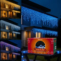 10m Cascata 400 Led 8 Funções Decoração Natal 110v 220v conexão macho Branco Frio Quente Pisca Pisca Enfeites de Natal